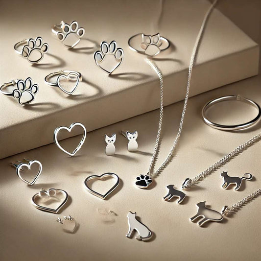 Joyas con formas de perros, gatos, huellas