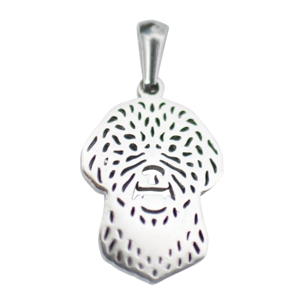 Colgante con forma de perrito de caniche toy plateado de le petit marie
