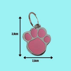 Medidas de la chapa para poner el nombre de tu perro o gato 2,6 x 3,8 cm.
