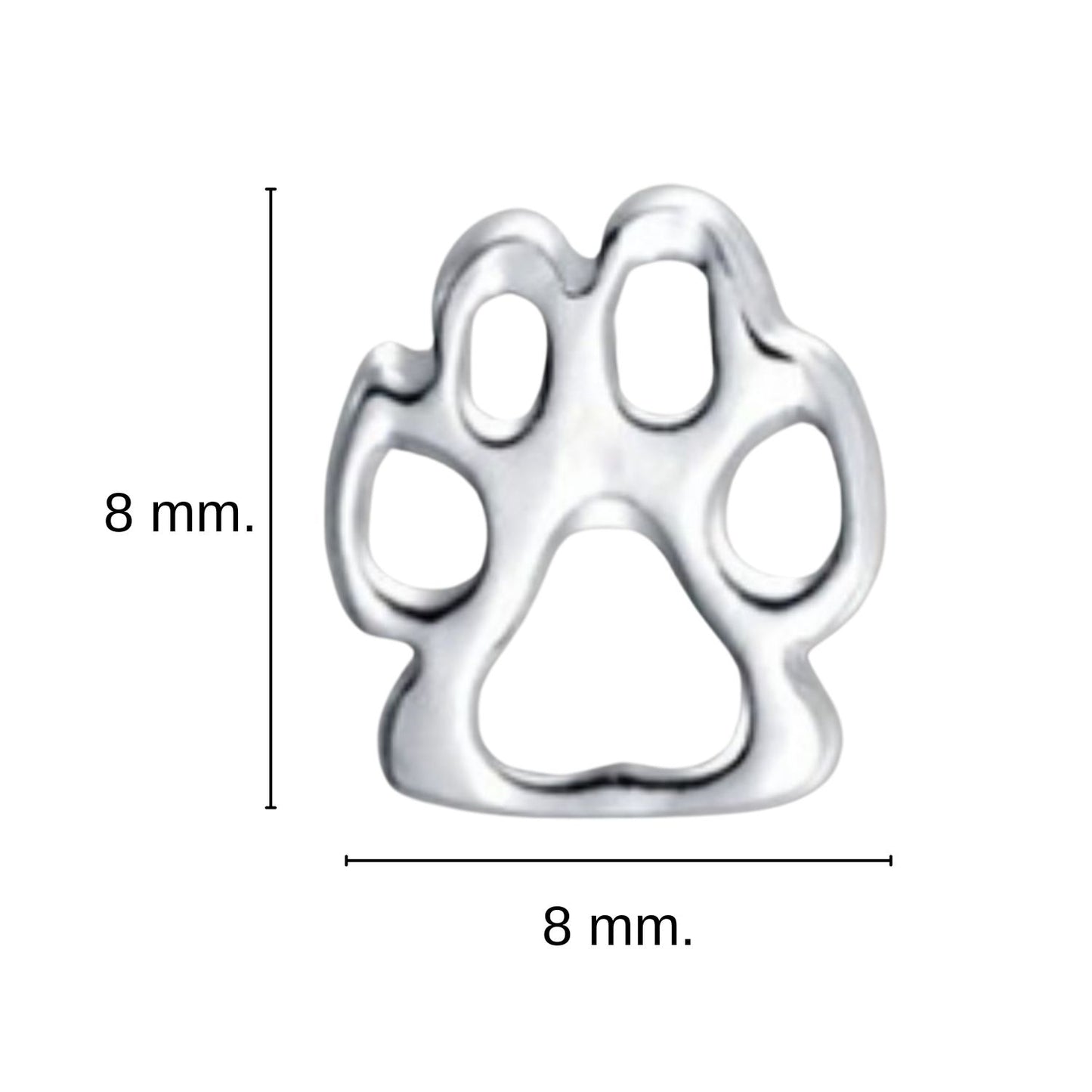 Pendientes con forma de huellitas de gatos o perros de plata, con fondo rosa de el corte inglés