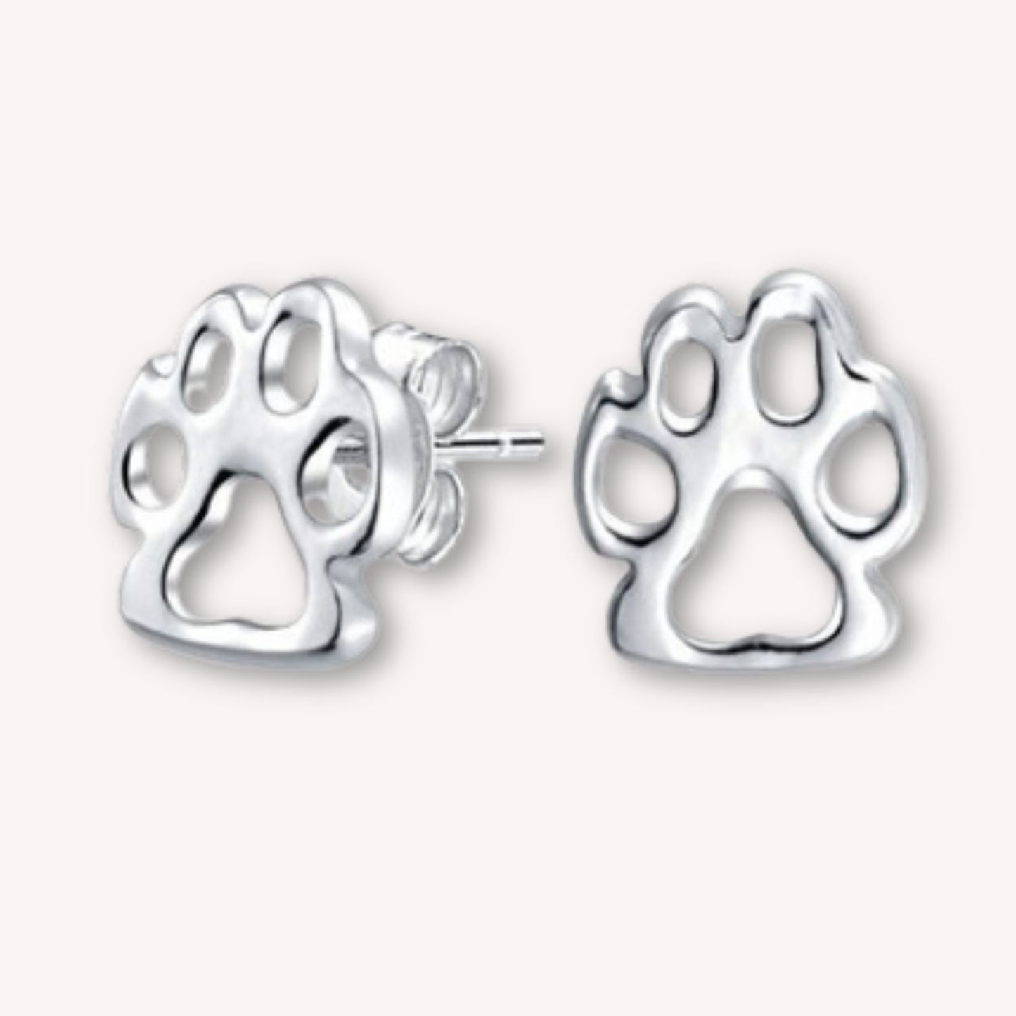 pendientes huellitas de pata de perro o gato de pandora en plata