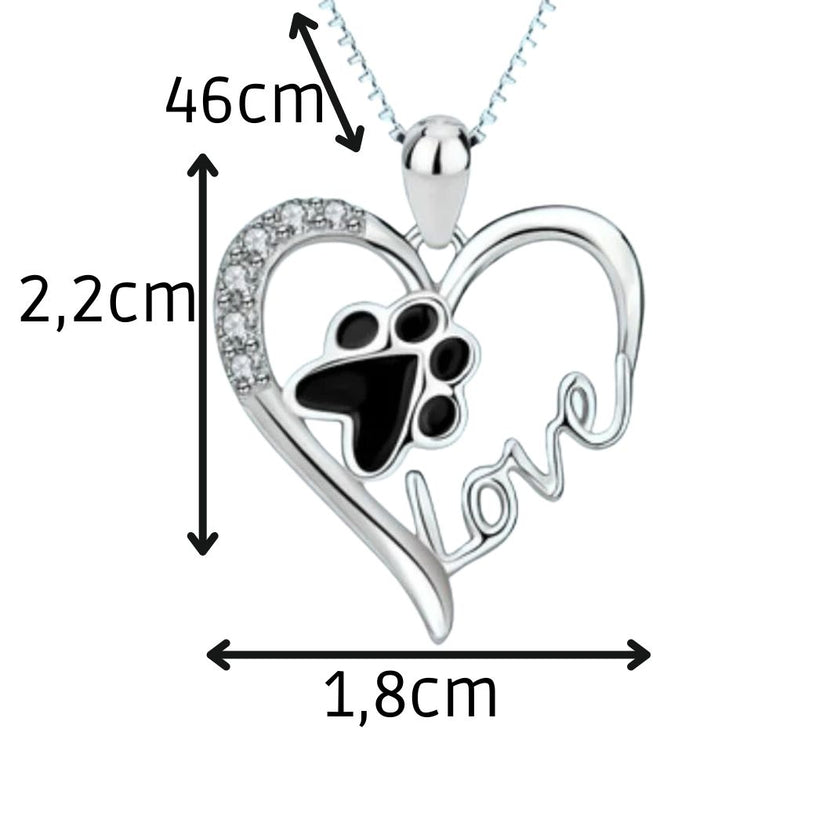 Regalo Mujeres Niñas Pendientes Aro Plata Ley Huella Perro KINGWHITE - Corazón Amor - Regalo Mujeres Mascotas Pendientes Antialérgicos