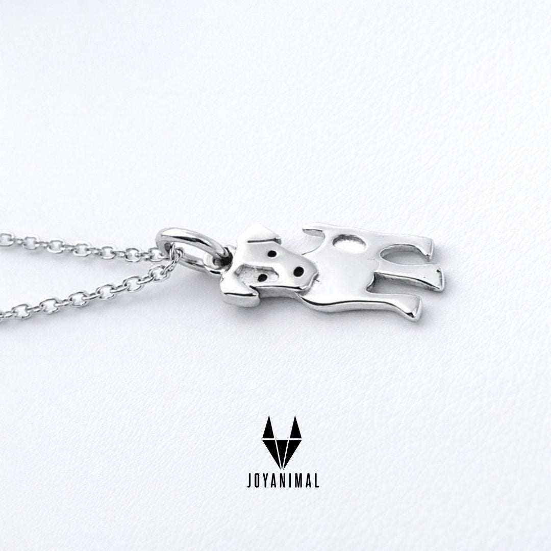 Collar con colgante de perro ratonero, en plata de ley, para mujeres y niñas. PANDORA