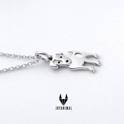 Collar con colgante de perro ratonero, en plata de ley, para mujeres y niñas. PANDORA