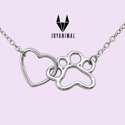 Collar con colgante de huella y corazón, para niñas y mujeres en plata de ley 925, escaparate de TOUS