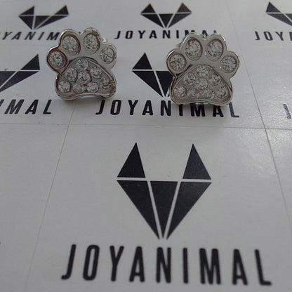 Pendientes con forma de huella con incrustaciones de zirconia blanca de Swarovski para niñas o mujer