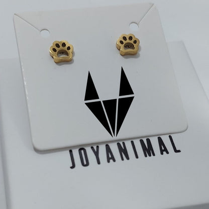 pendientes dorados en forma de huella en acero, para niña y mujer JOYANIMAL