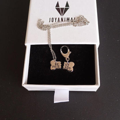 Collar BEST FRIENDS para compartir con tu perro, con forma de hueso.