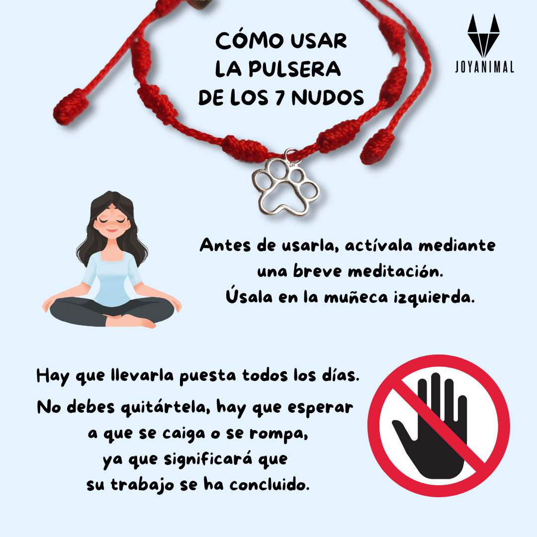 Infografía con la pulsera roja de la suerte y las instrucciones de uso: activarla, ponerla en la muñeca izquierda, y no quitársela