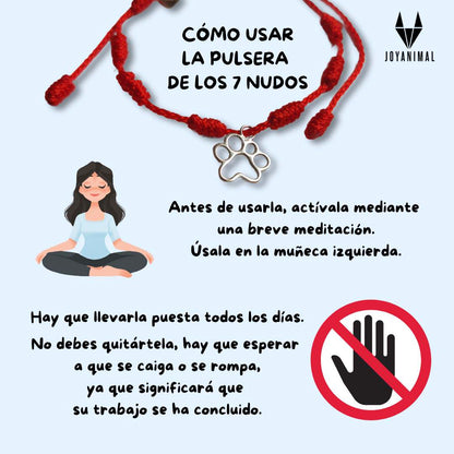 Infografía con la pulsera roja de la suerte y las instrucciones de uso: activarla, ponerla en la muñeca izquierda, y no quitársela