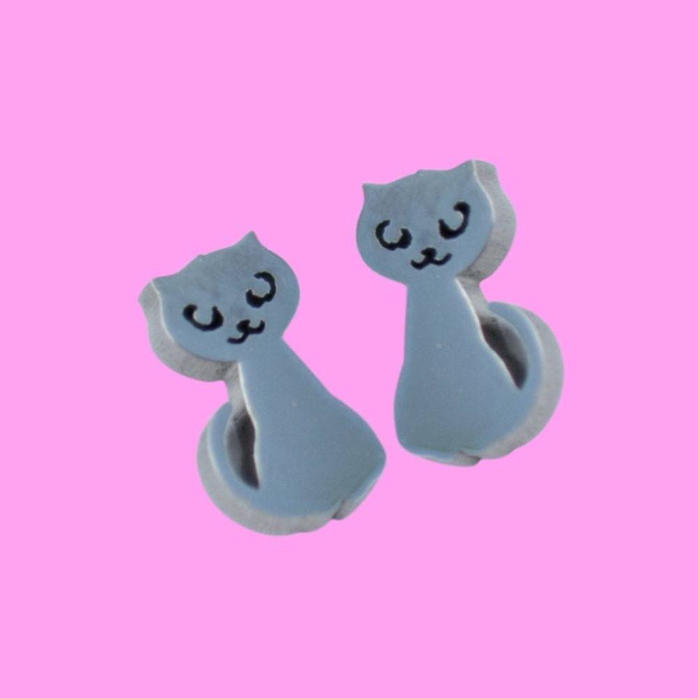 Pendientes gato turco angora joyaanimal