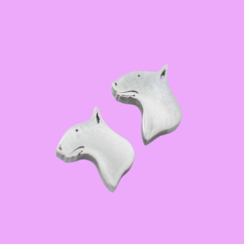 Pendientes con forma de bull terrier de acero TOUS