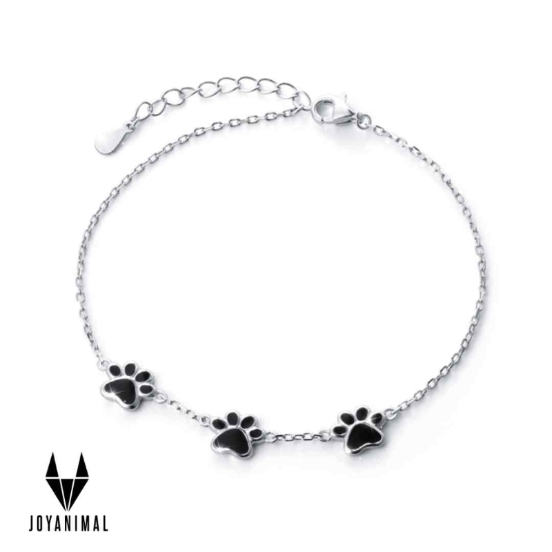  joya de animal con huellas negras de perro o gato, con cajita de regalo. PANDORA JOYANIMAL