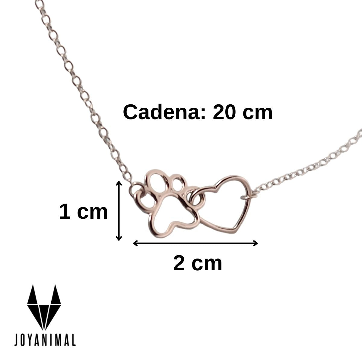 Infografía con las Medidas de la pulsera huella y corazón. Para amantes de los perros y los gatos de Tous
