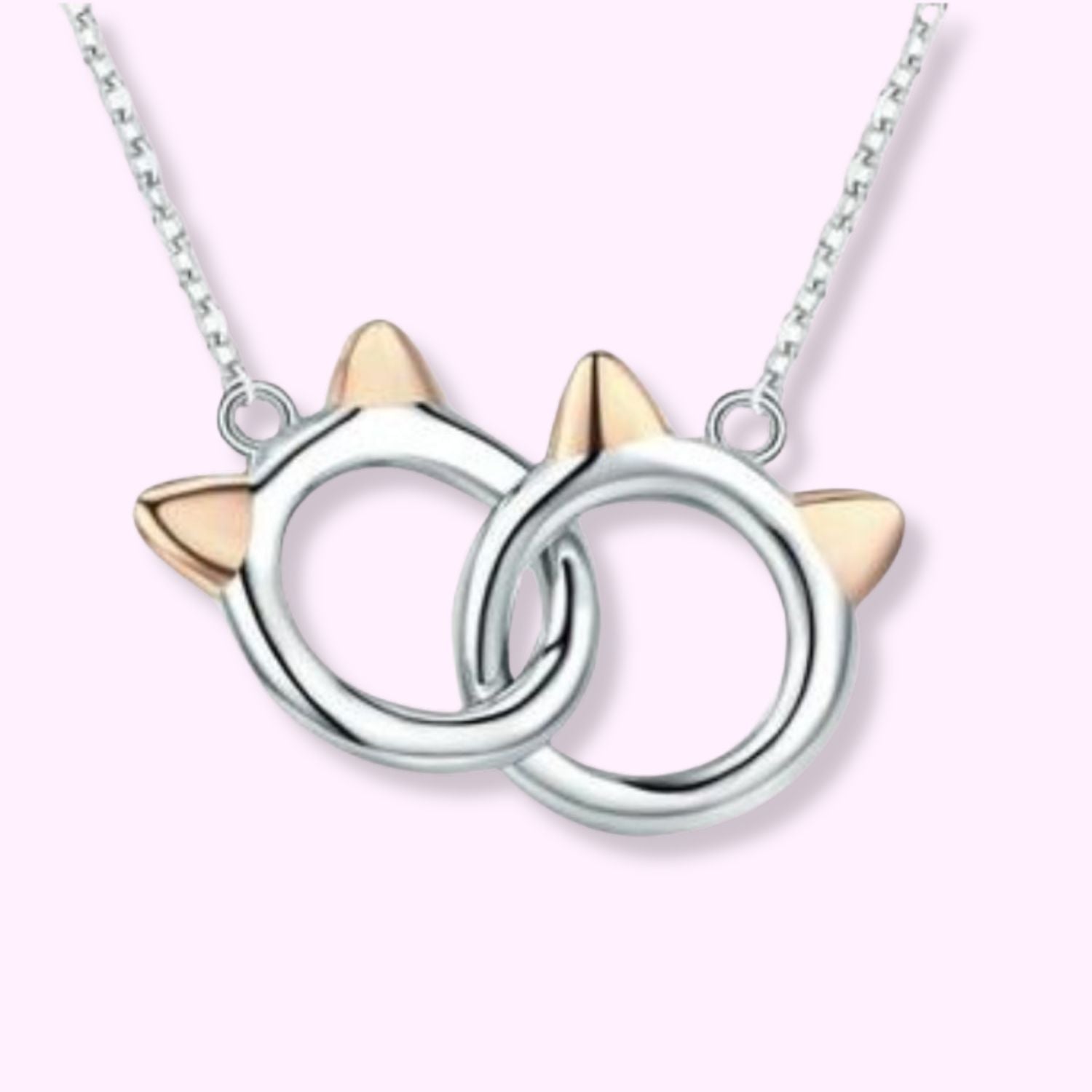 Collar para niñas y mujeres con gatos de plata y oro TOUS