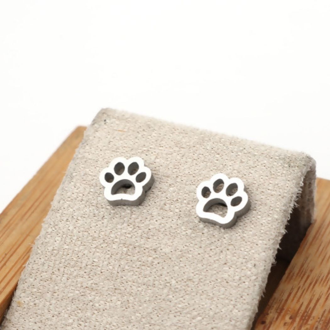 Comprar Animales online : Pendiente mini huella perro 9 x 5 mm